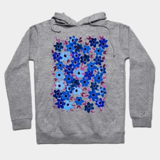 Blue Burst Flowers Hoodie